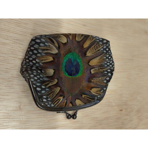 Vintage Lee Sands Hawaii Genuine Pheasant  Handbag Purse & Coin Purse - Picture 9 of 16